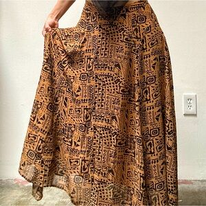 Love 21 Goldenrod/black abstract patterned skirt (8)